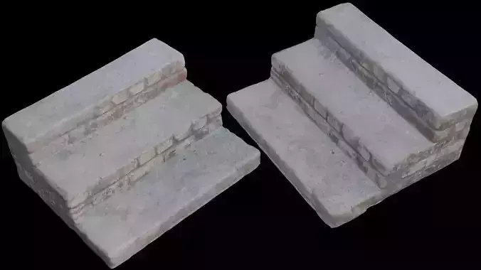 Concrete and Brick Stairs Scan