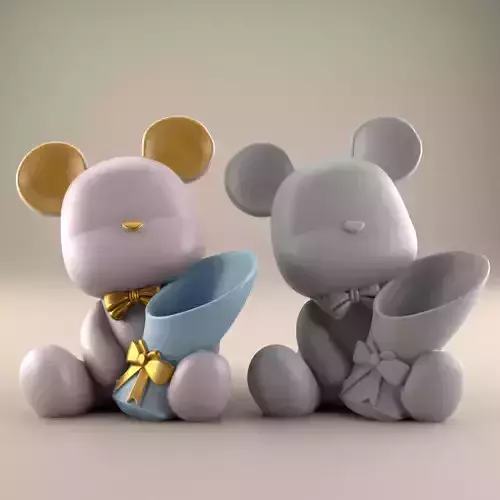 Charming Bear Planter urn candy container candle hold