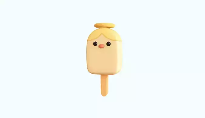 LowPoly Kawaii Angel Ice Cream