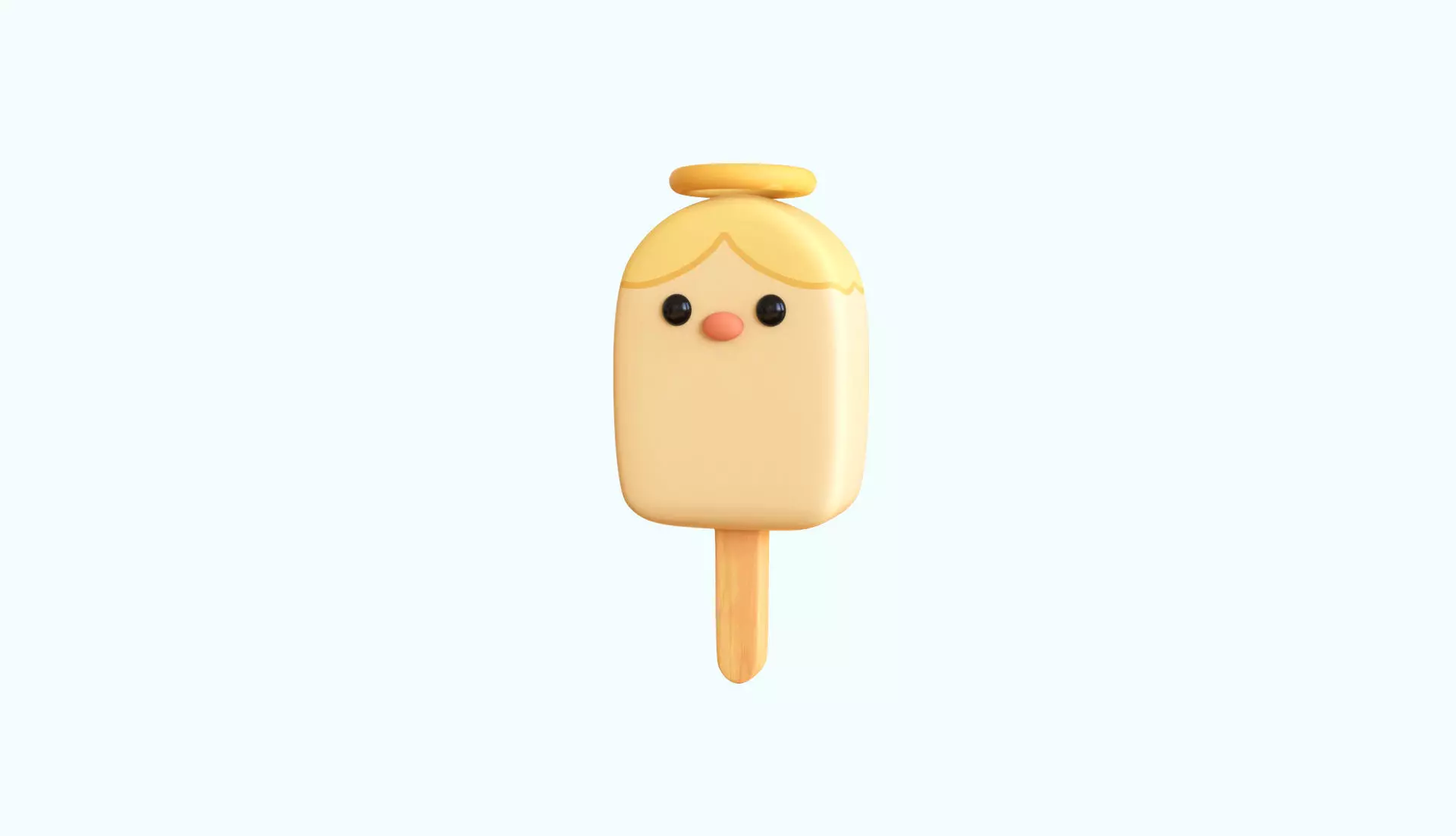 LowPoly Kawaii Angel Ice Cream Low-poly 3D model
