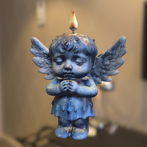 Crying Candle Angel 3D model