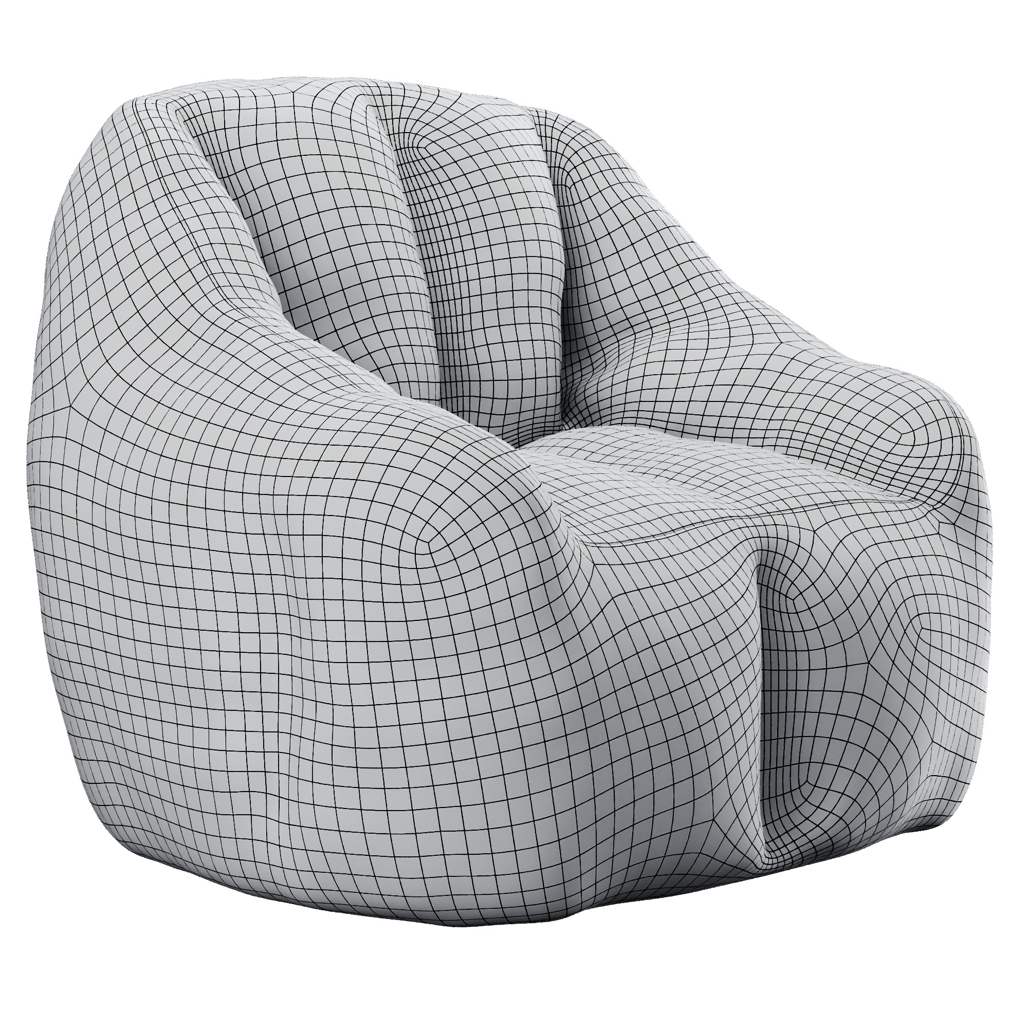 Bean Bag Low-poly 3D model_27