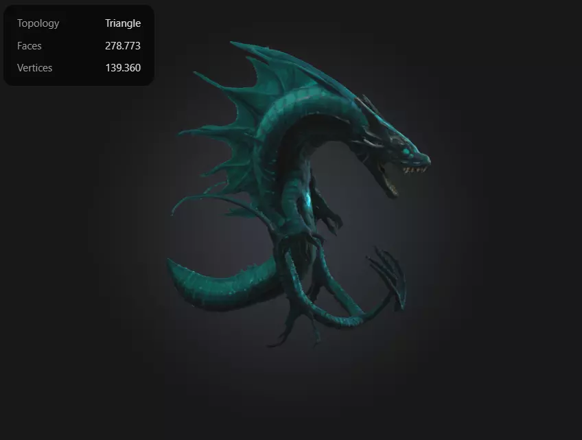 Vorthal the Abyssal Wyrm 3D model