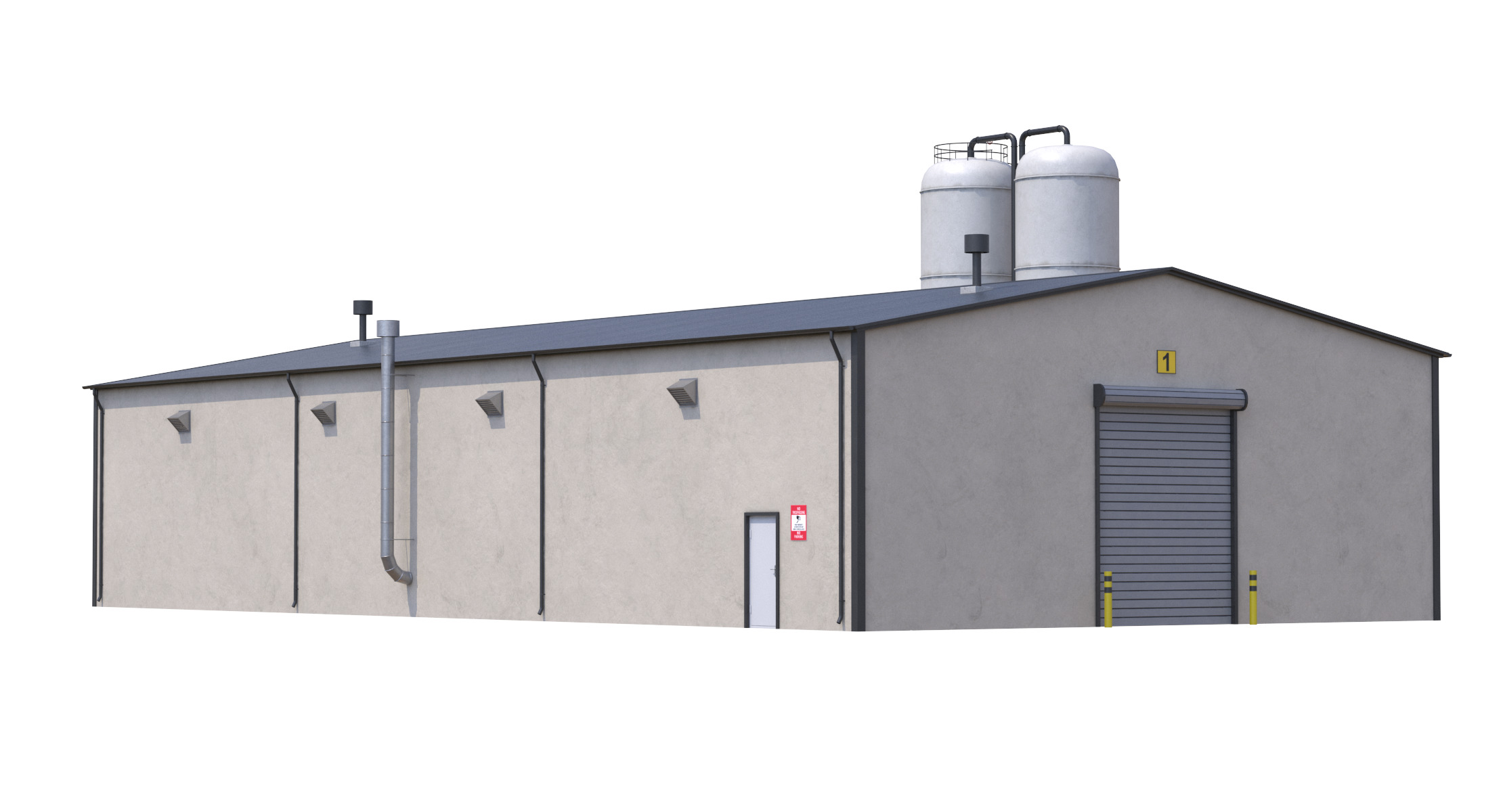 Industrial Building 6 Low-poly 3D model_3