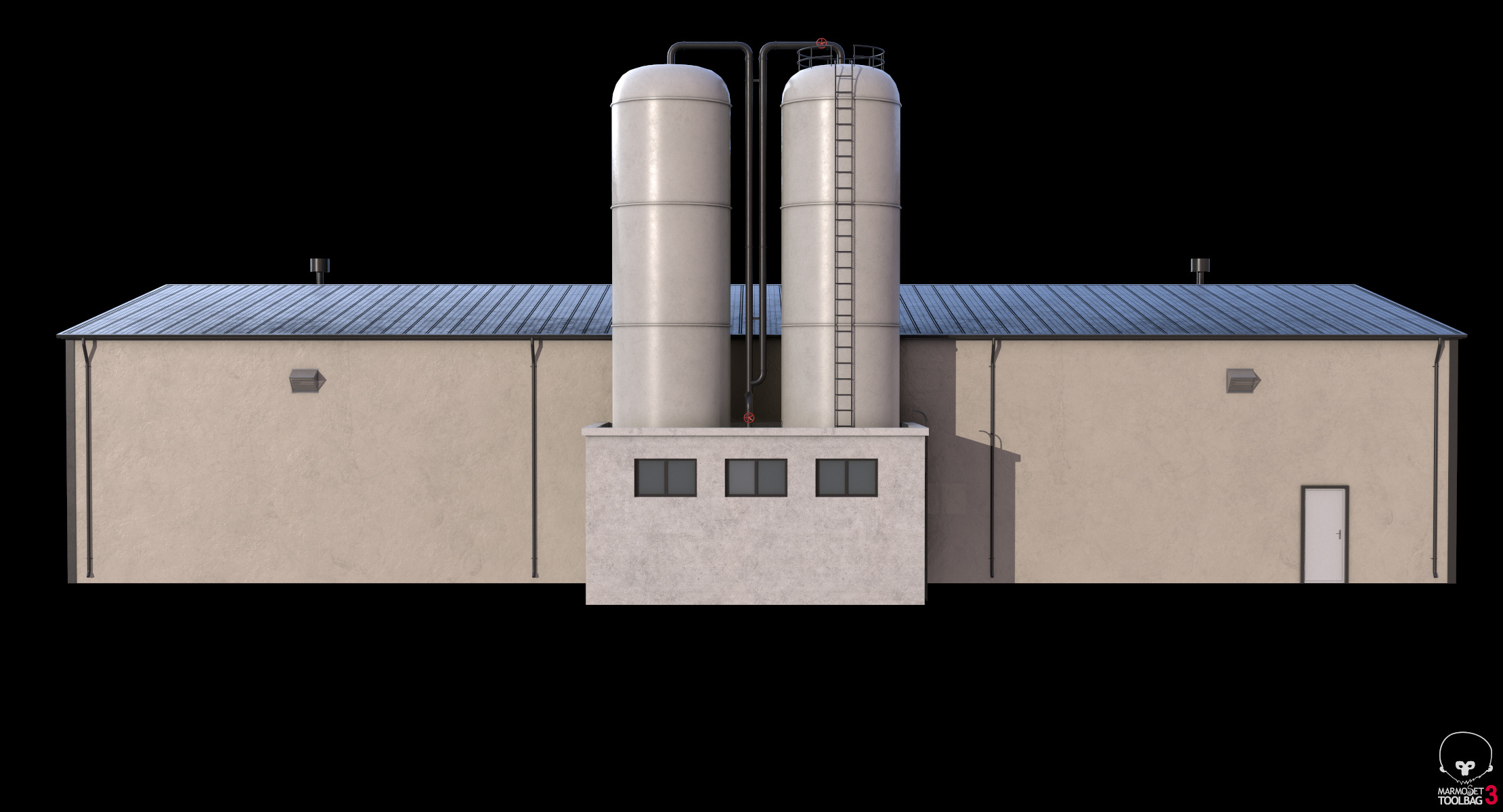 Industrial Building 6 Low-poly 3D model_10