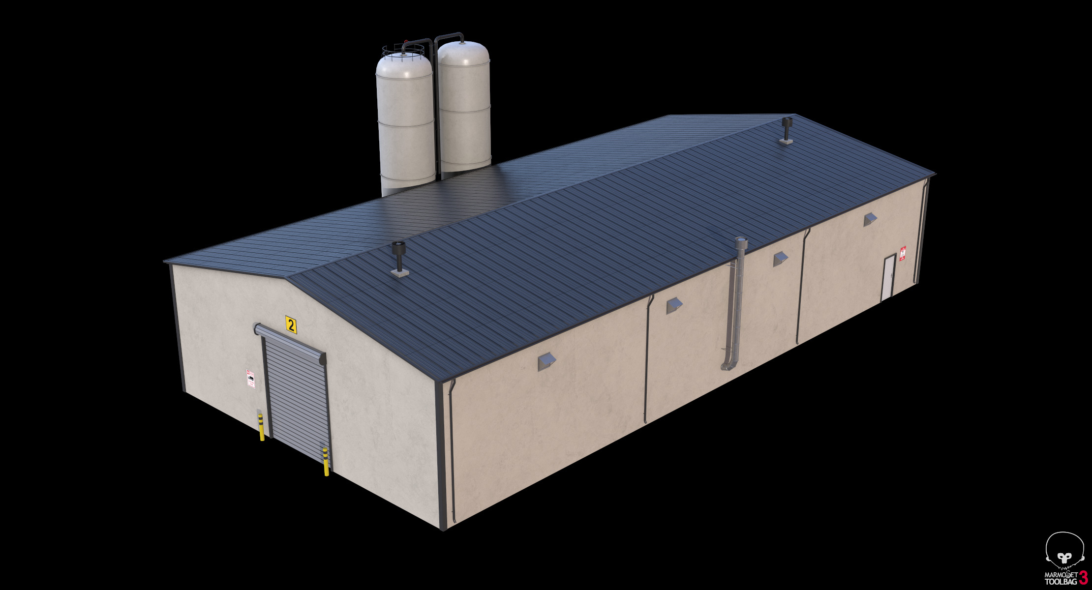 Industrial Building 6 Low-poly 3D model_9