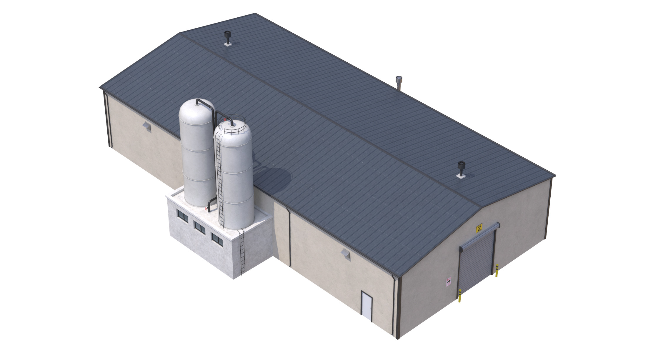 Industrial Building 6 Low-poly 3D model_4