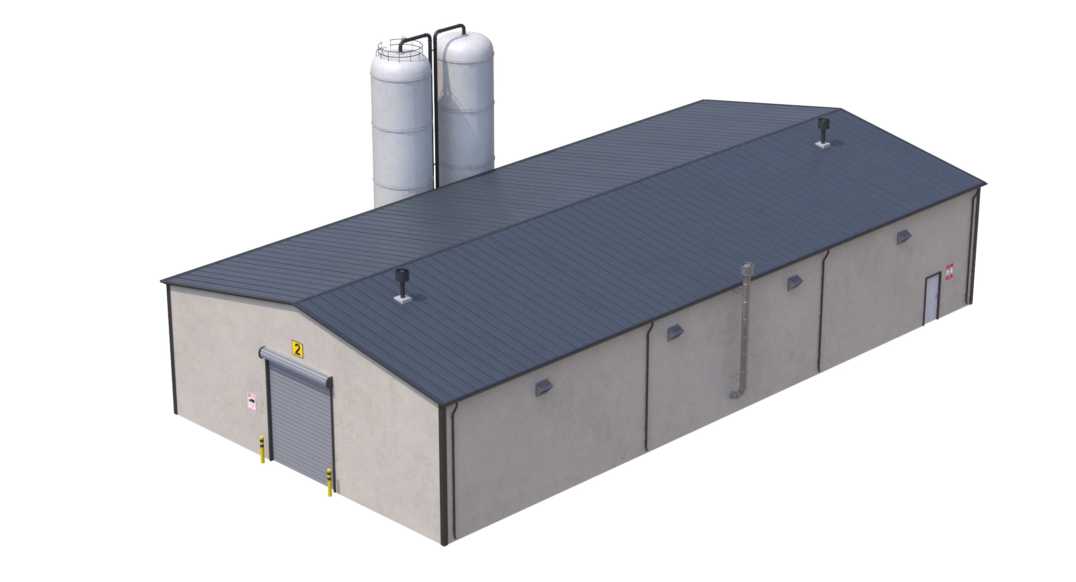 Industrial Building 6 Low-poly 3D model_1