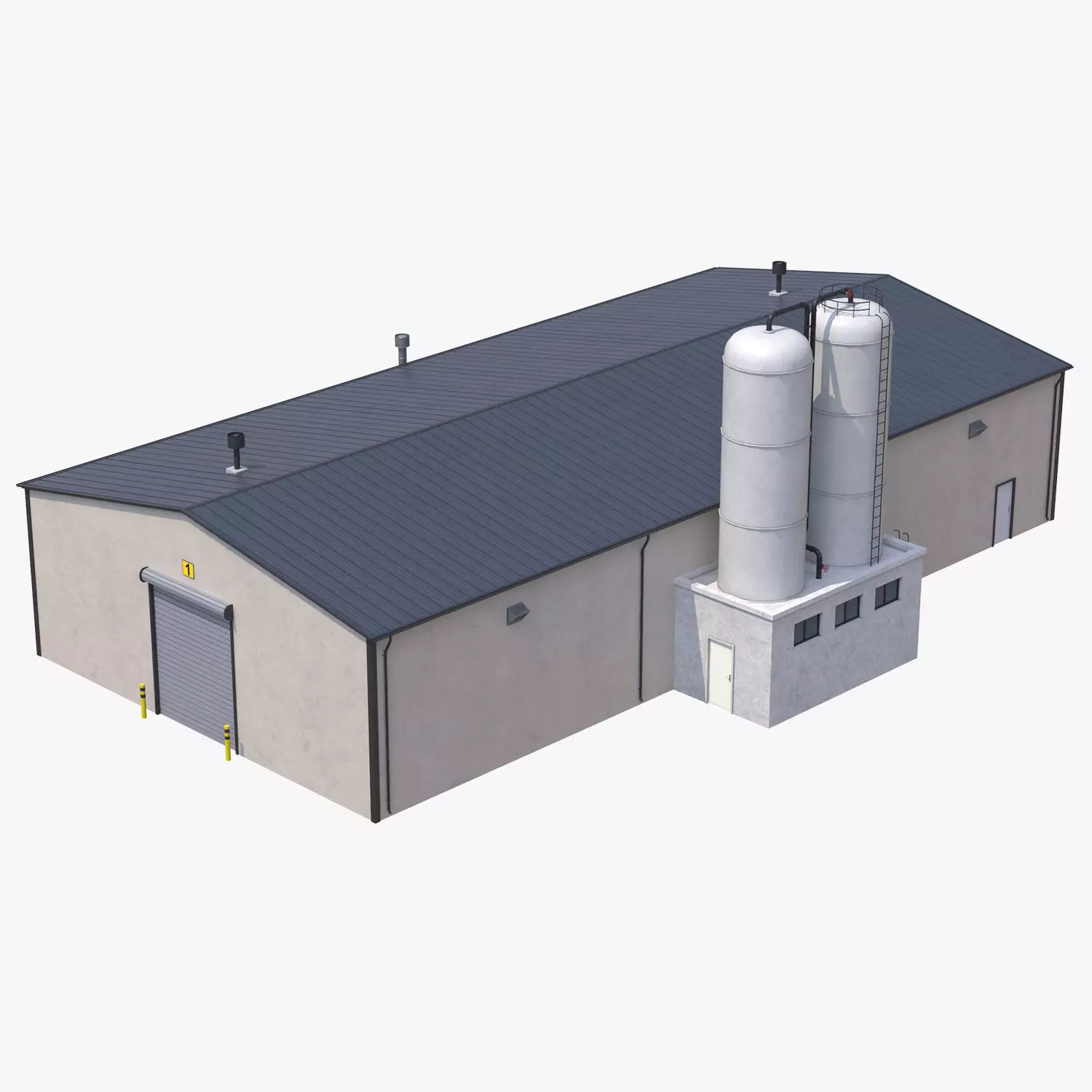 Industrial Building 6 Low-poly 3D model_0