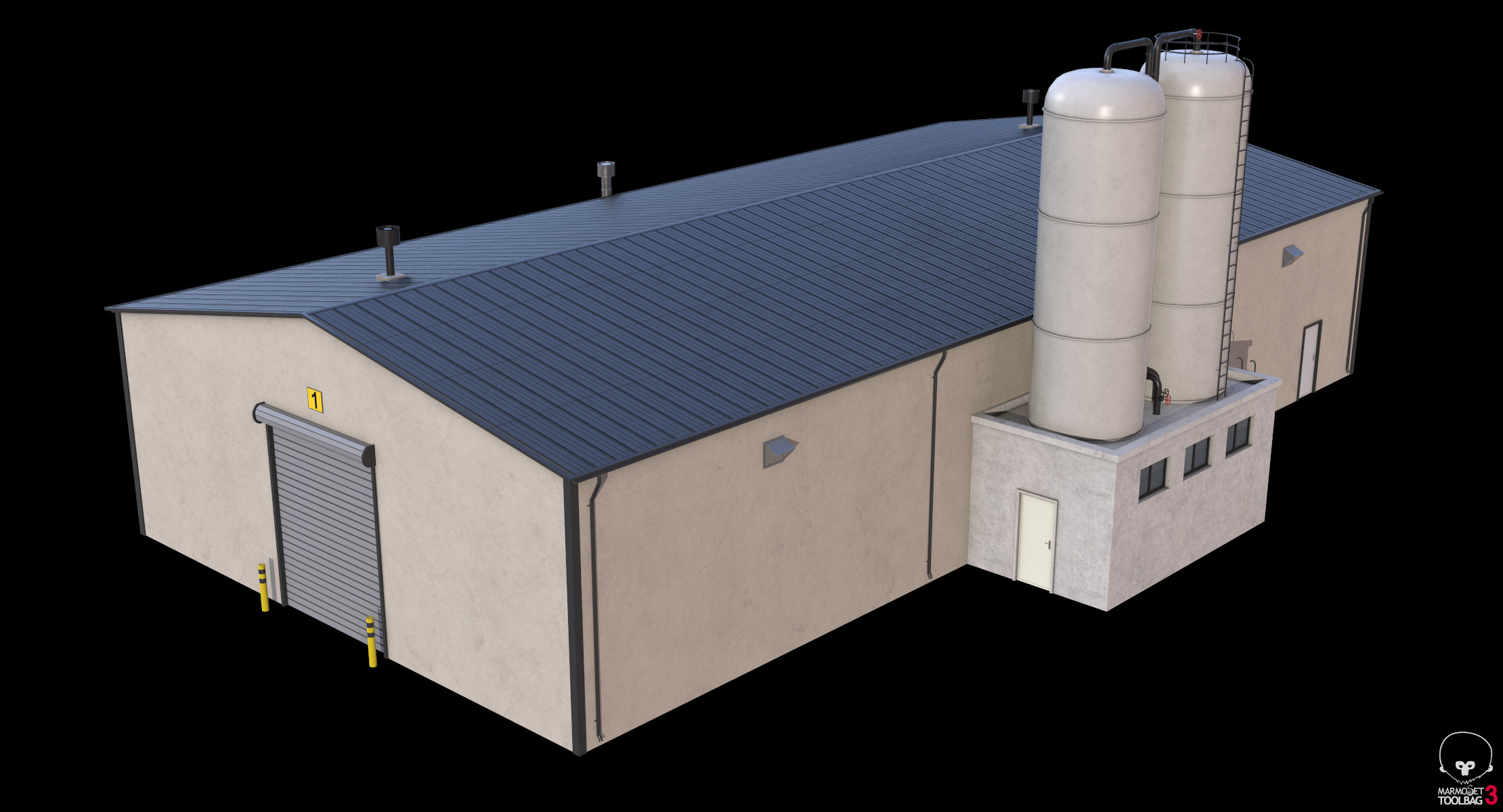 Industrial Building 6 Low-poly 3D model_8