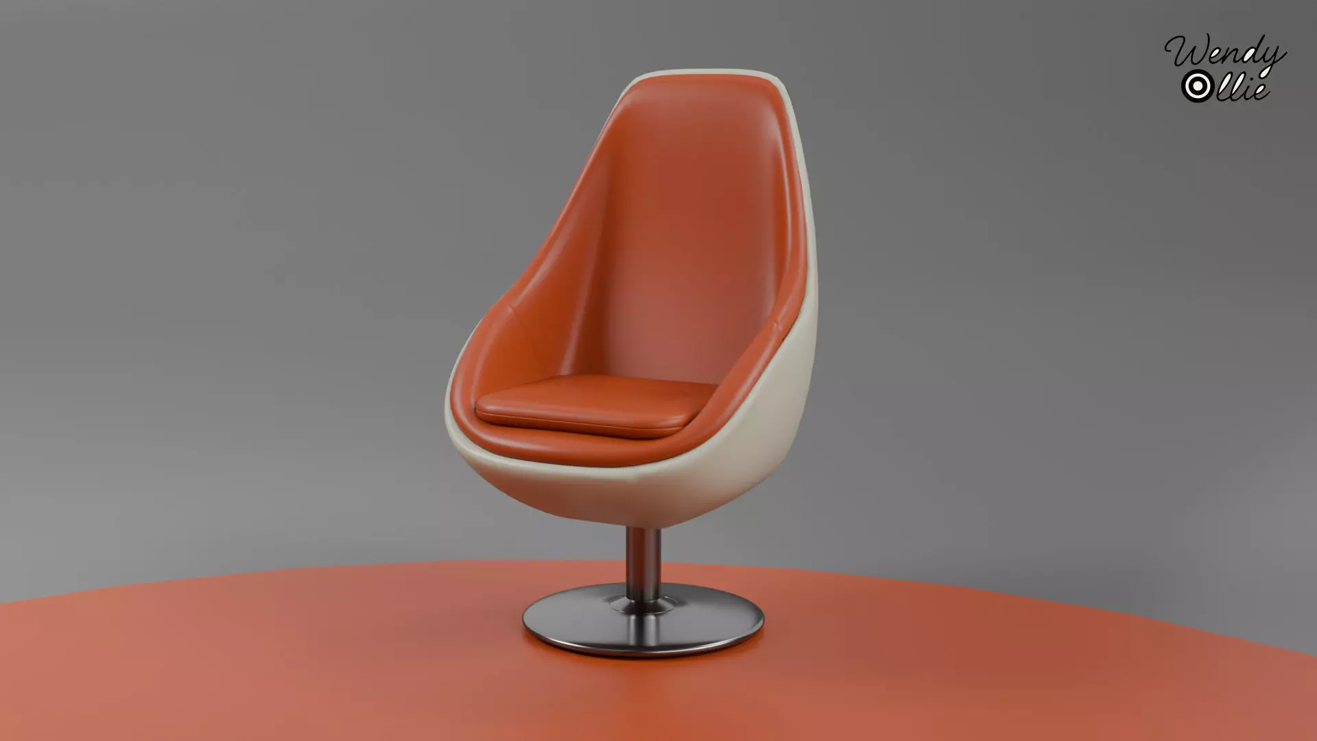 Retro Swivel Chair Mid-Century 3D Model 3D model_0