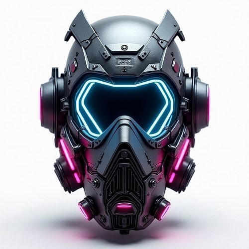 Neon Enforcer Gas Mask Helmet 3D Model Free low-poly 3D model
