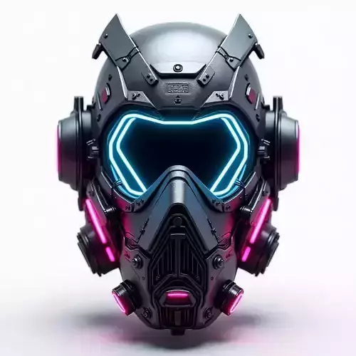 Neon Enforcer Gas Mask Helmet 3D Model