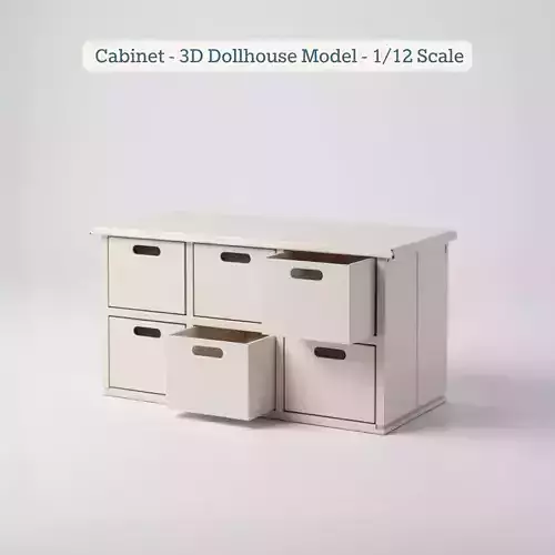 2x3 Cabinet STL File - Miniature Chest of Drawers
