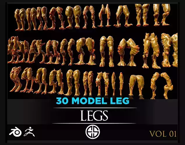 Legs-30 Leg-Anatomy-Character And Creature 3D Model-Vol 01