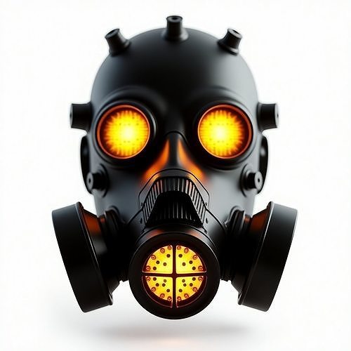 Apocalyptic Gas Mask 3D Model  Futuristic Survival Gear Low-poly 3D model