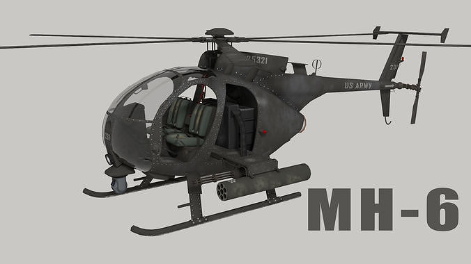MH-6 Little Bird Helicopter 3D model