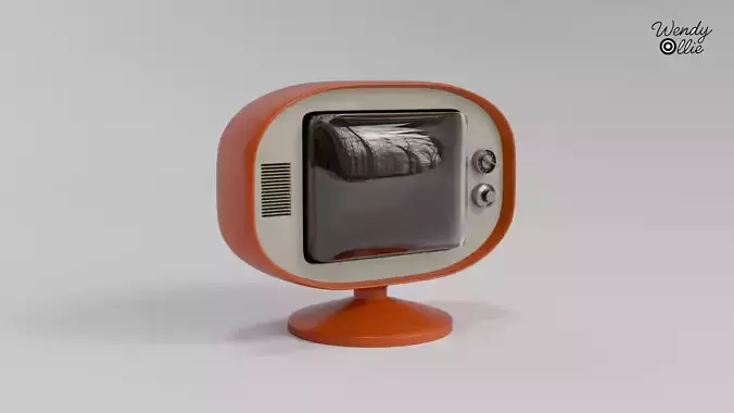 Retro TV Old Style Television 3D Model