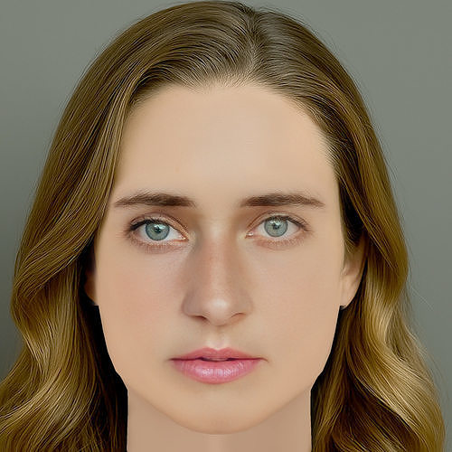 Svenja Jung Head - No Hair - Low poly head for game Low-poly 3D model