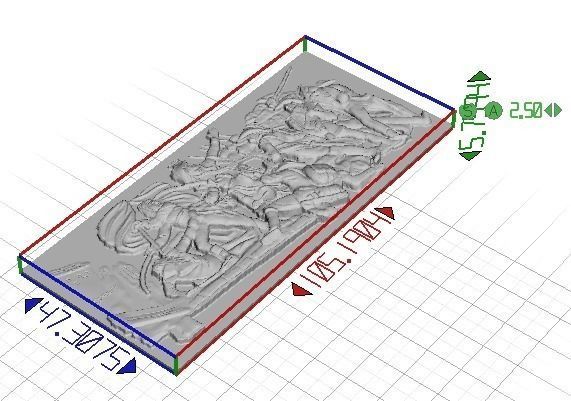 Triumphal Arch bas-relief 3D print model_3