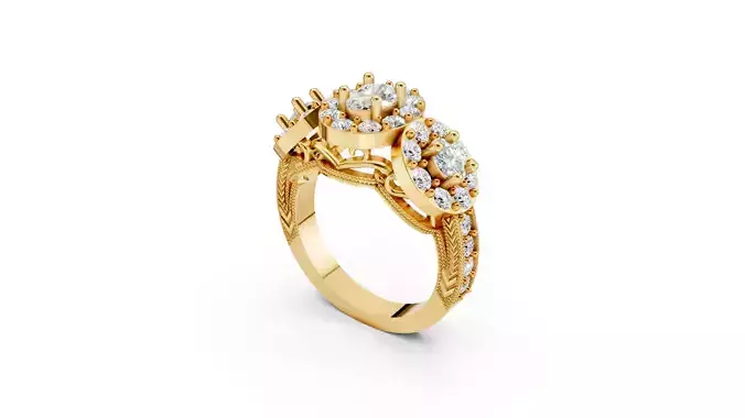 Trinity Halo Elegance Ring 3D print model
