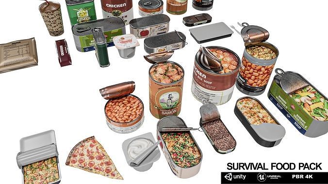 Survival Food Package Low-poly 3D model