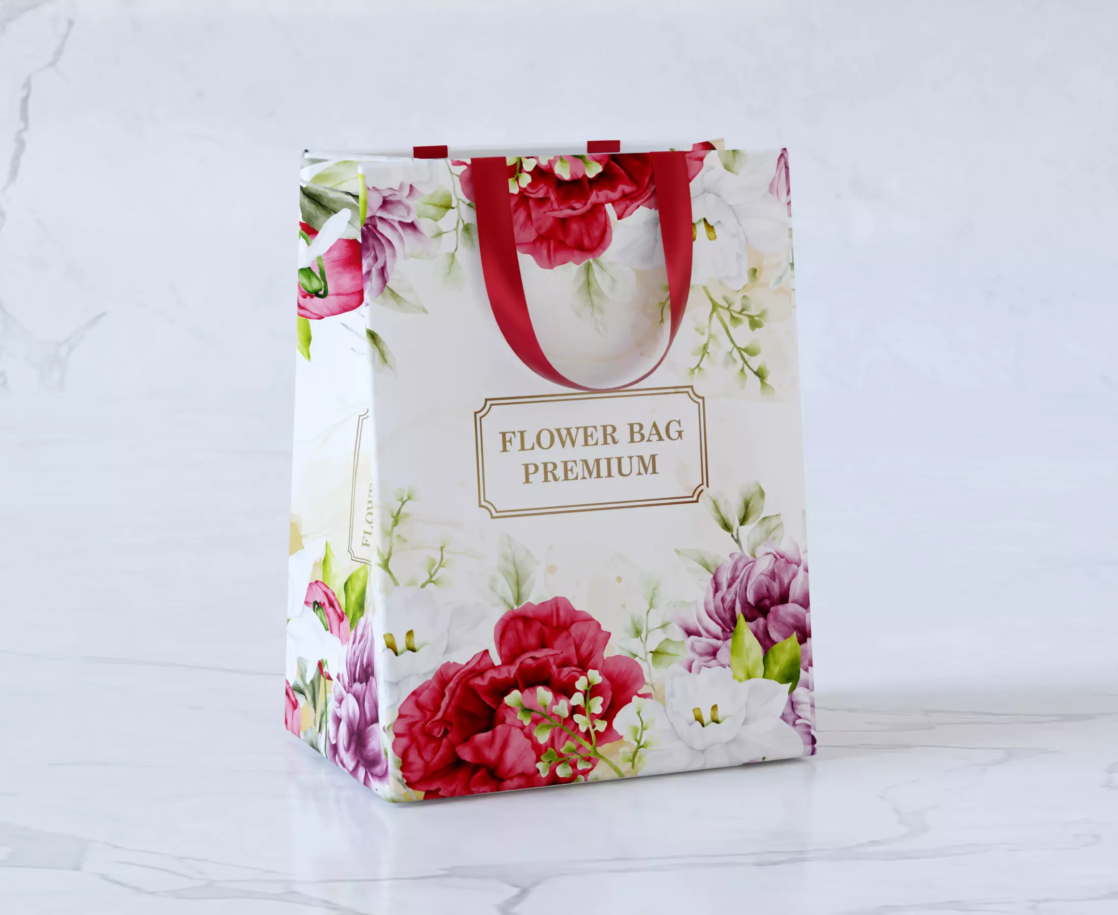 Flower Paper Bag 3D model