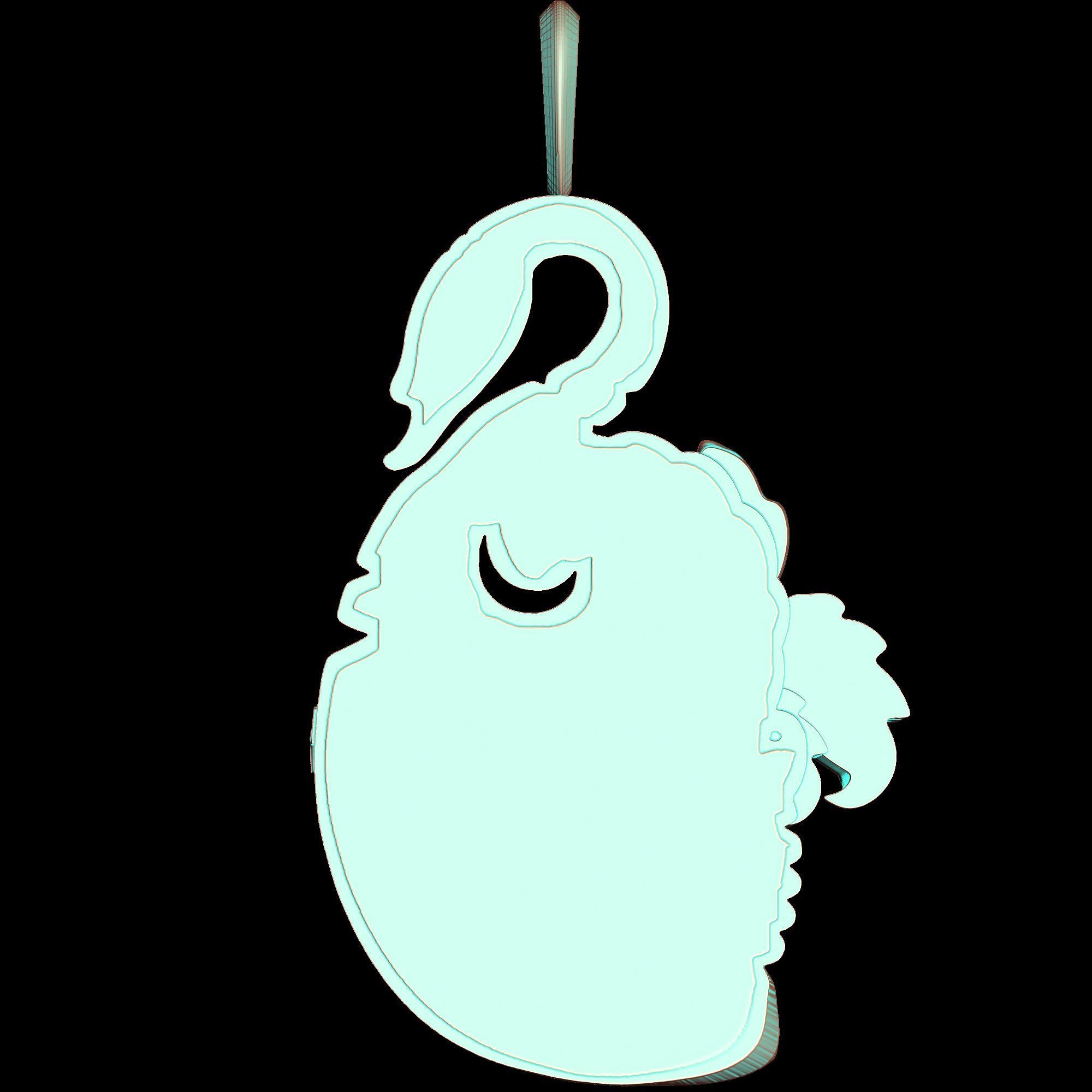Swan Ornament Pendant 2 types 3D print model_3