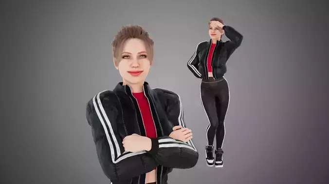 Female jacket Low-poly 3D model Female jacket Low-poly 3D model