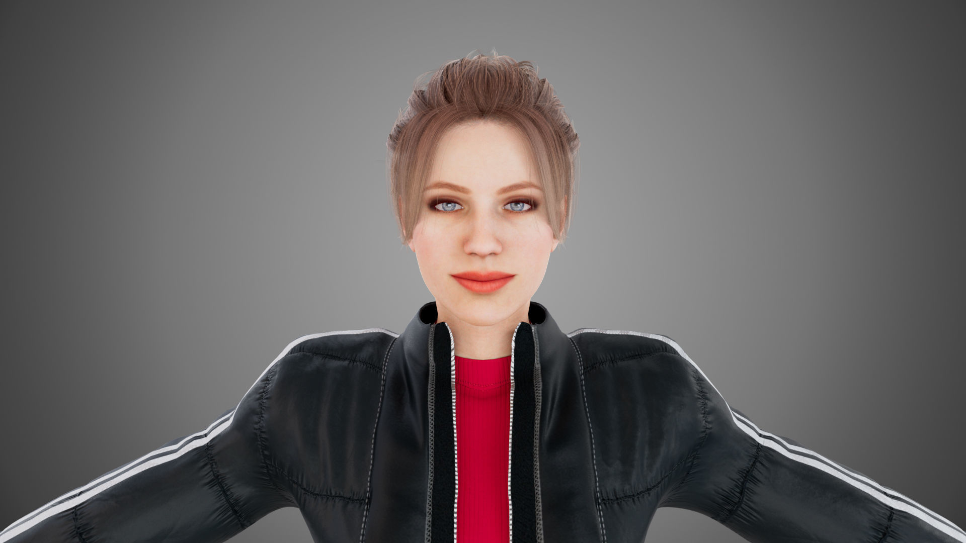 Female jacket Low-poly 3D model_15