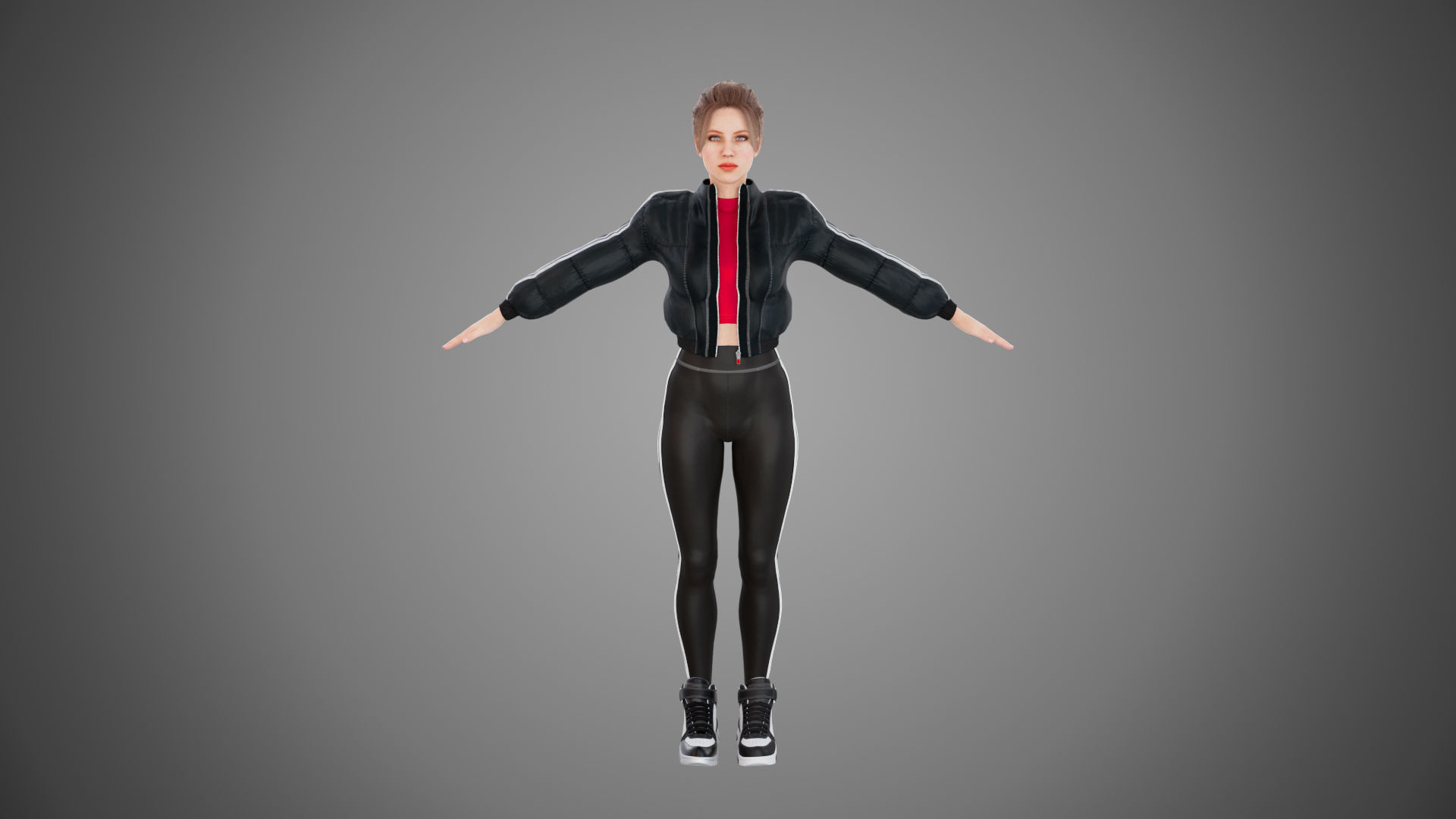 Female jacket Low-poly 3D model_5
