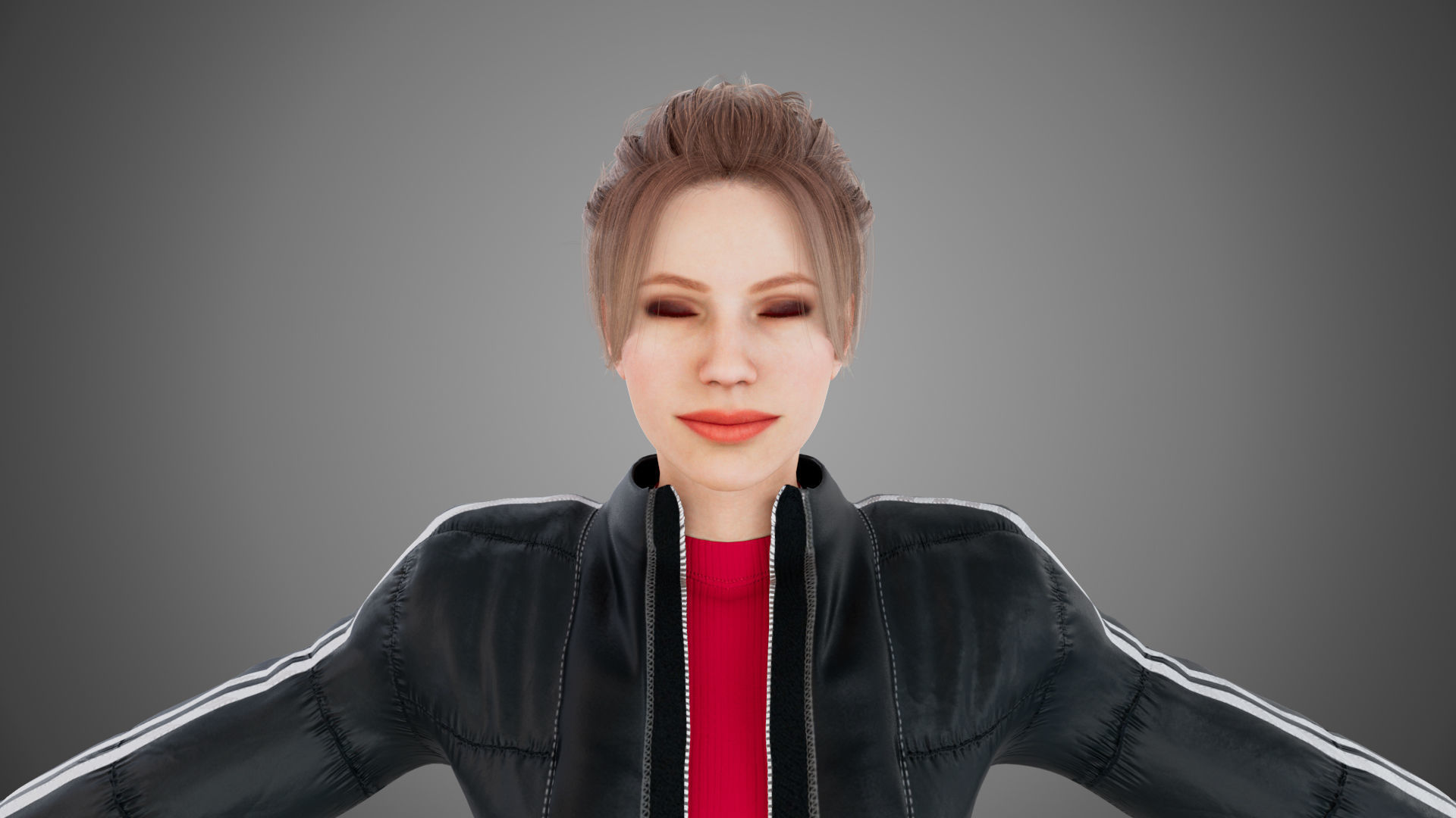 Female jacket Low-poly 3D model_19