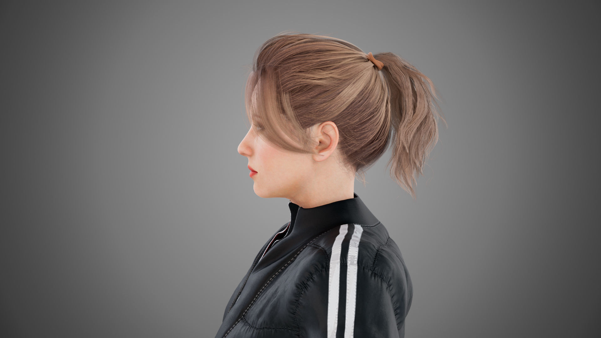 Female jacket Low-poly 3D model_12