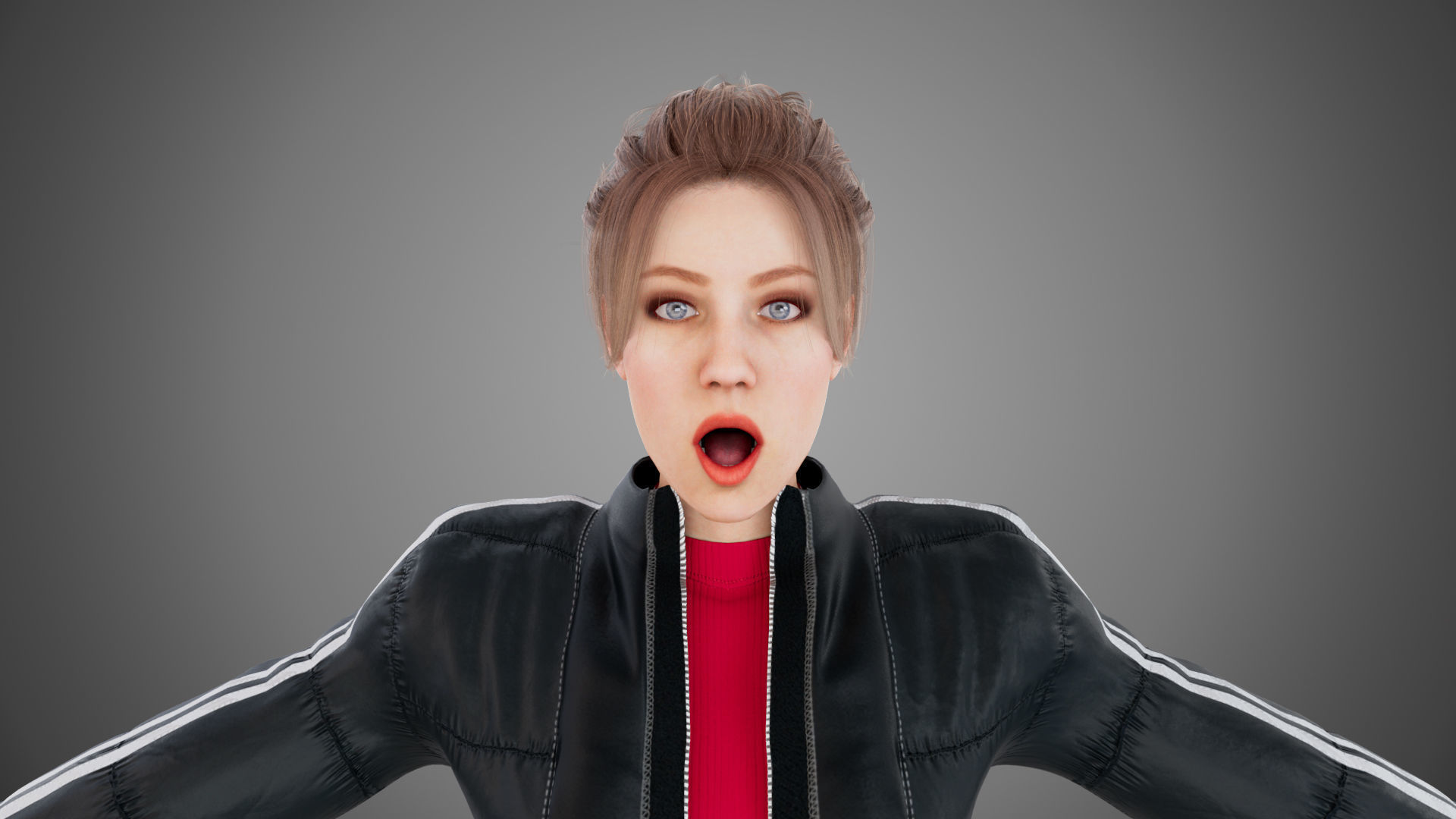 Female jacket Low-poly 3D model_18