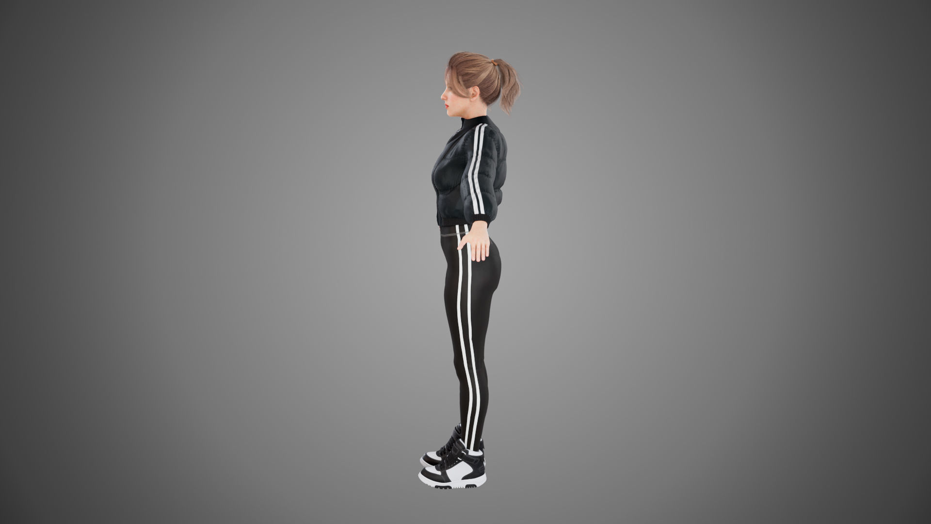 Female jacket Low-poly 3D model_7