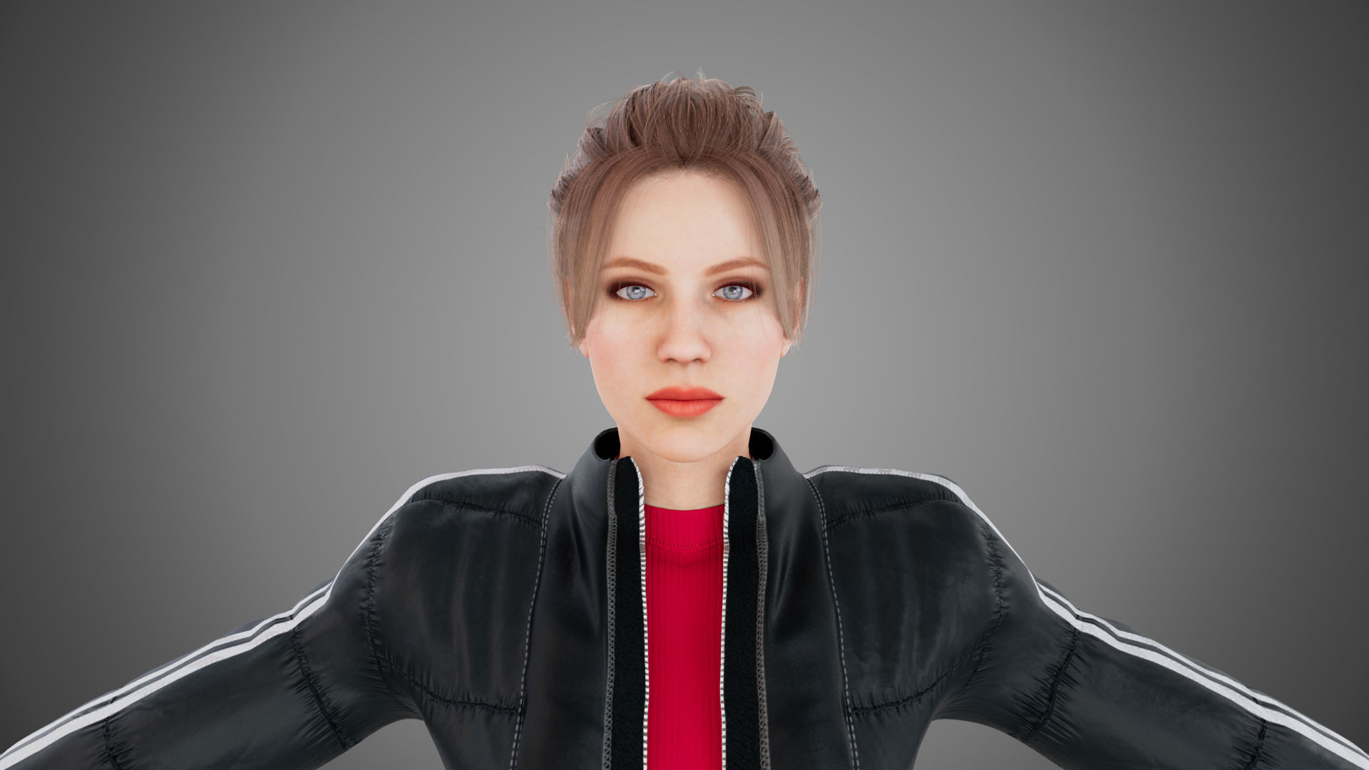 Female jacket Low-poly 3D model_10