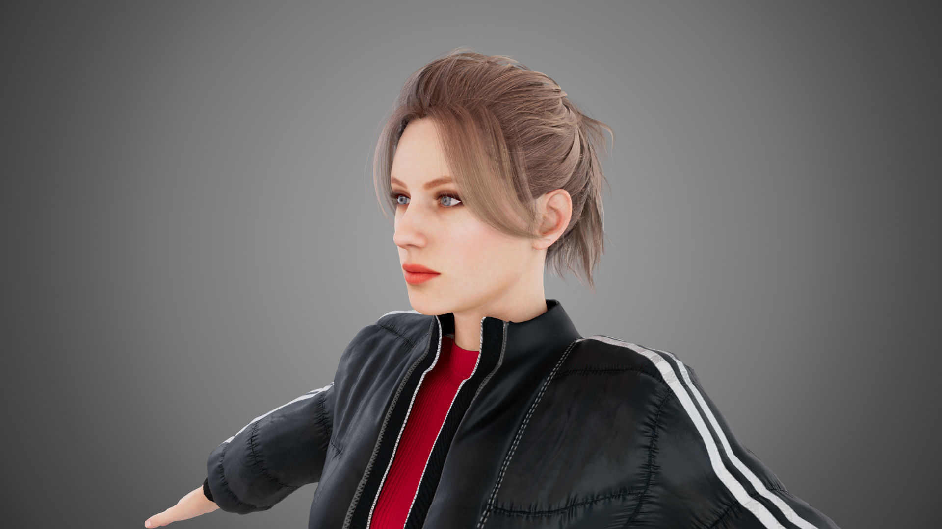 Female jacket Low-poly 3D model_11