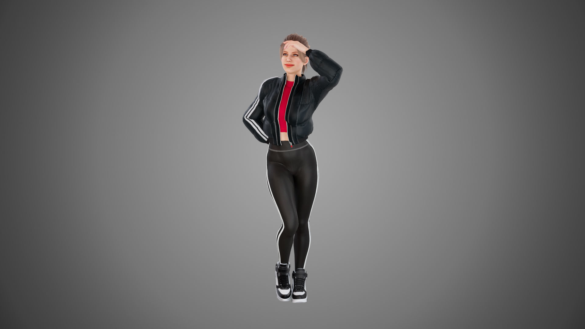 Female jacket Low-poly 3D model_2