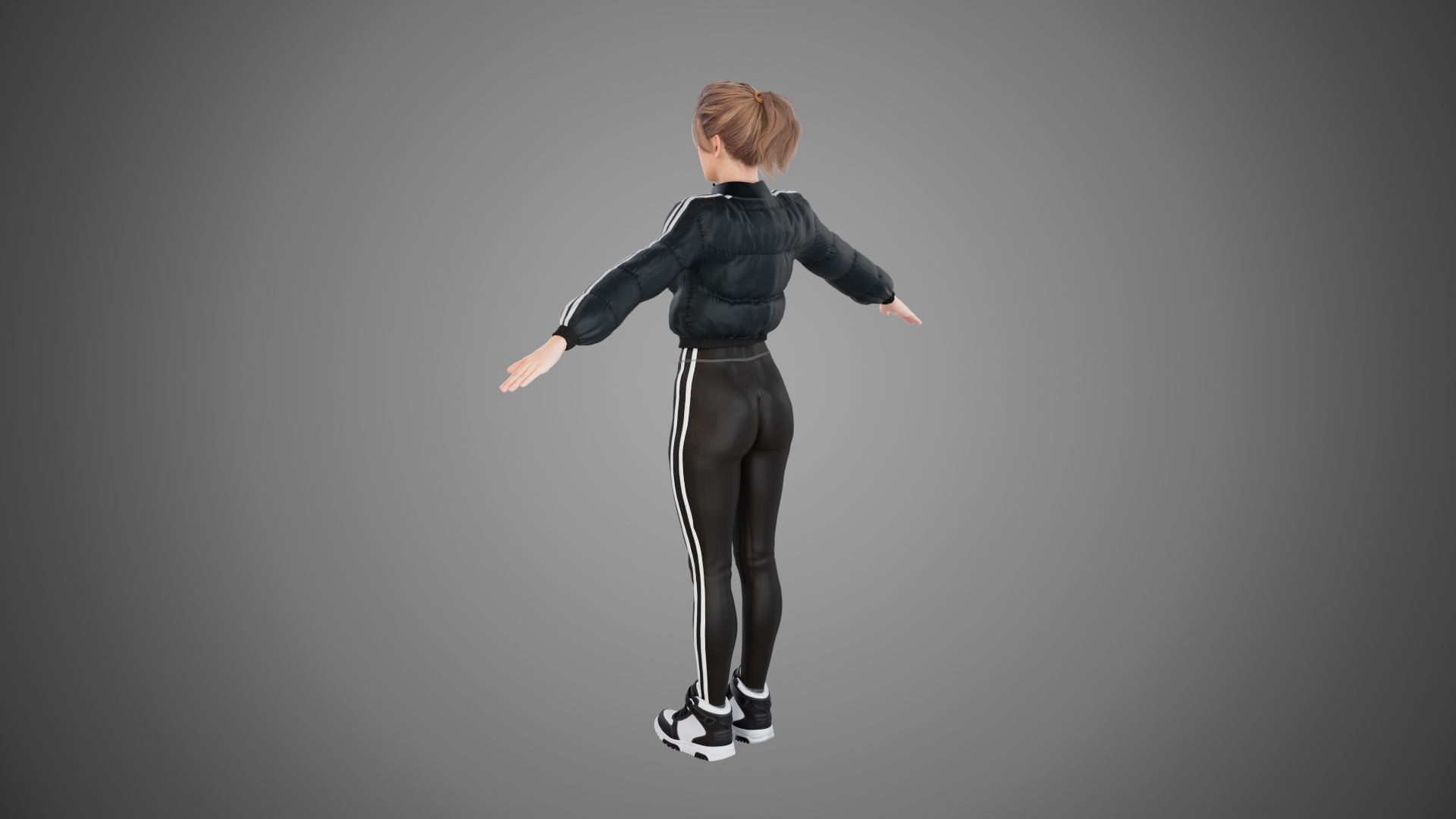 Female jacket Low-poly 3D model_8