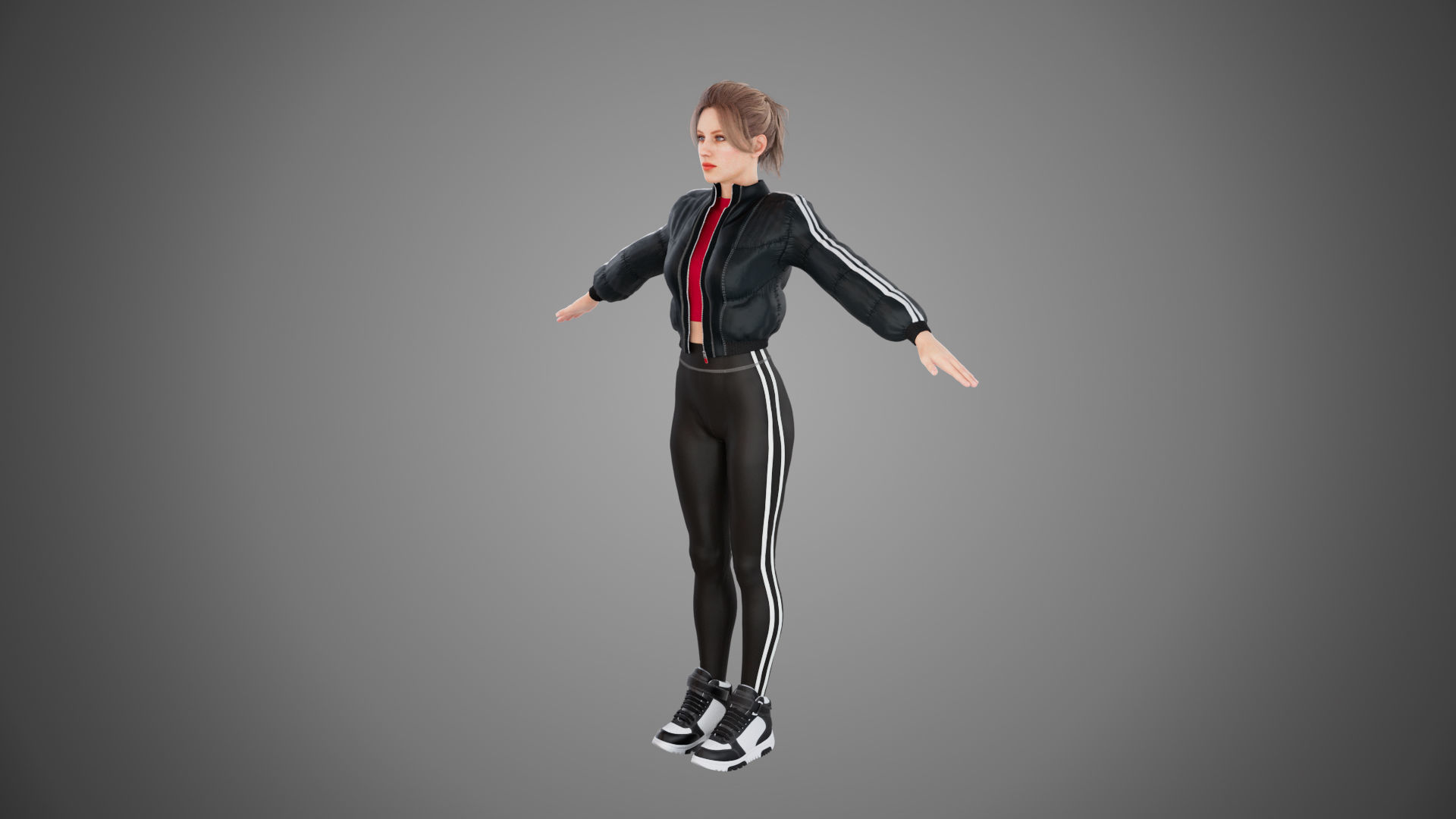 Female jacket Low-poly 3D model_6