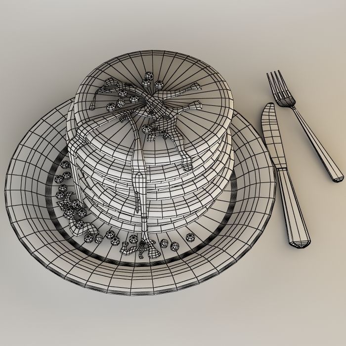  Pancakes with blueberries and maple syrup 3D model_7