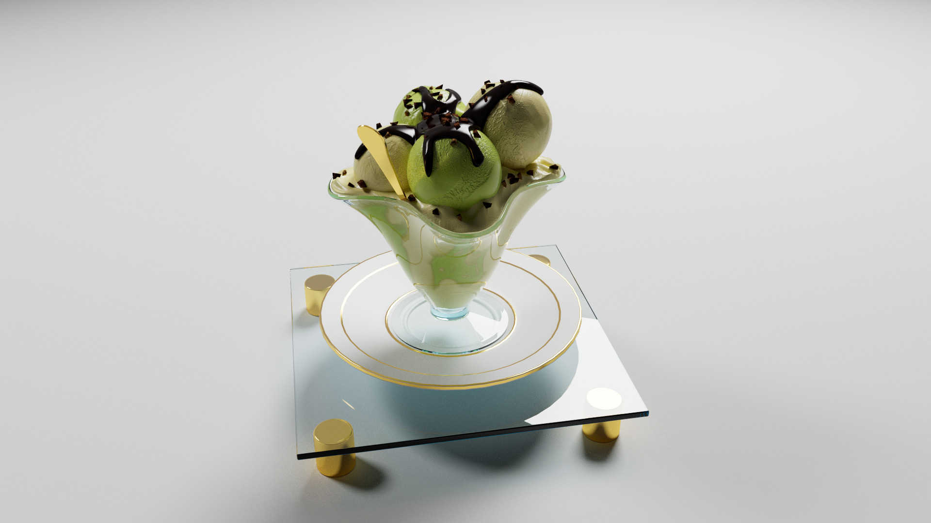 pistachio ice cream 3D model_2