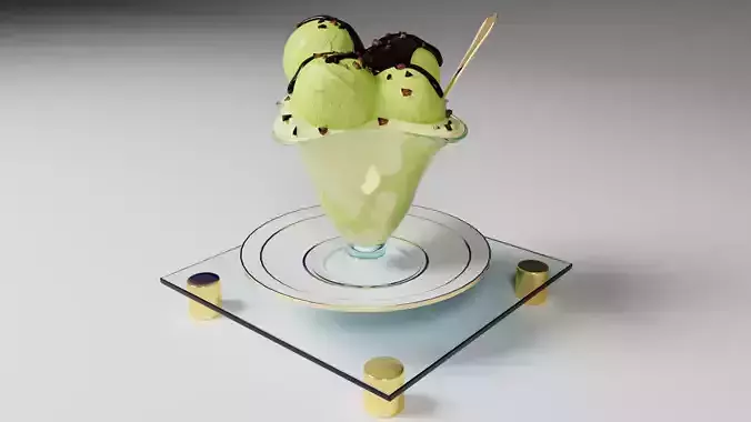 pistachio ice cream 3D model