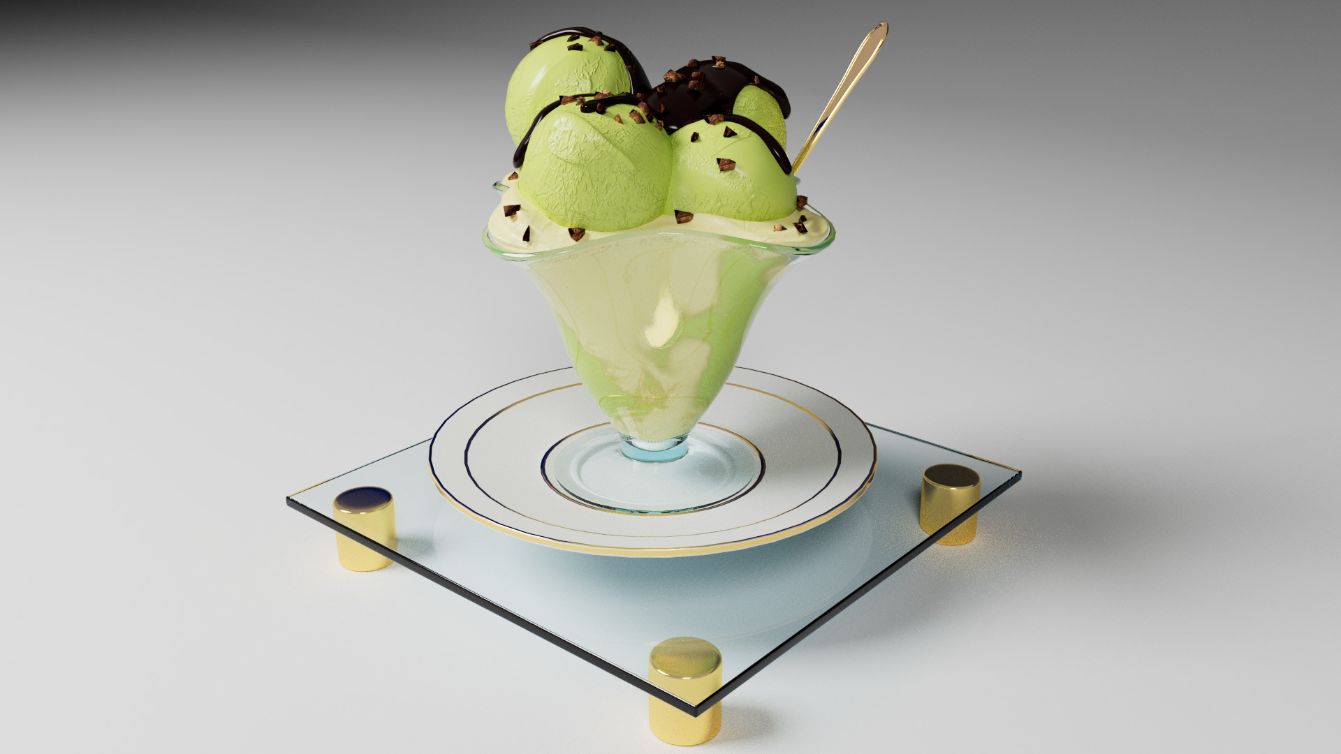 pistachio ice cream 3D model_0