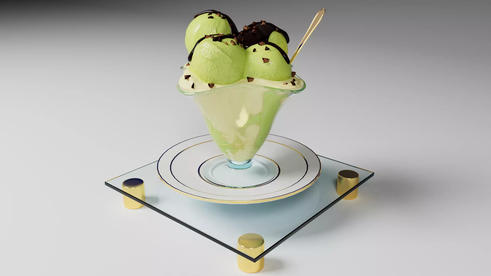 pistachio ice cream 3D model_0