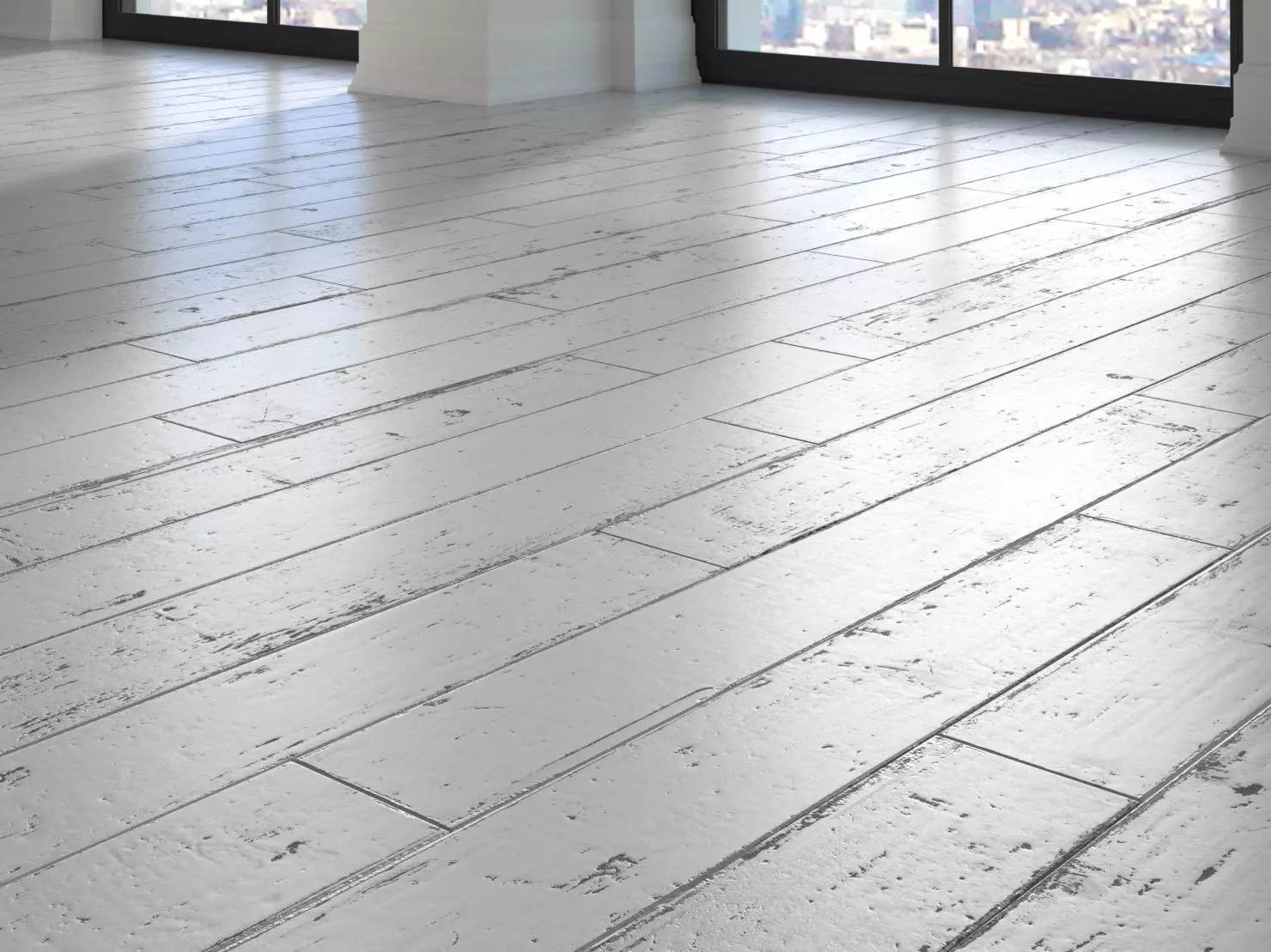 Parquet - White Painted  3D model_0