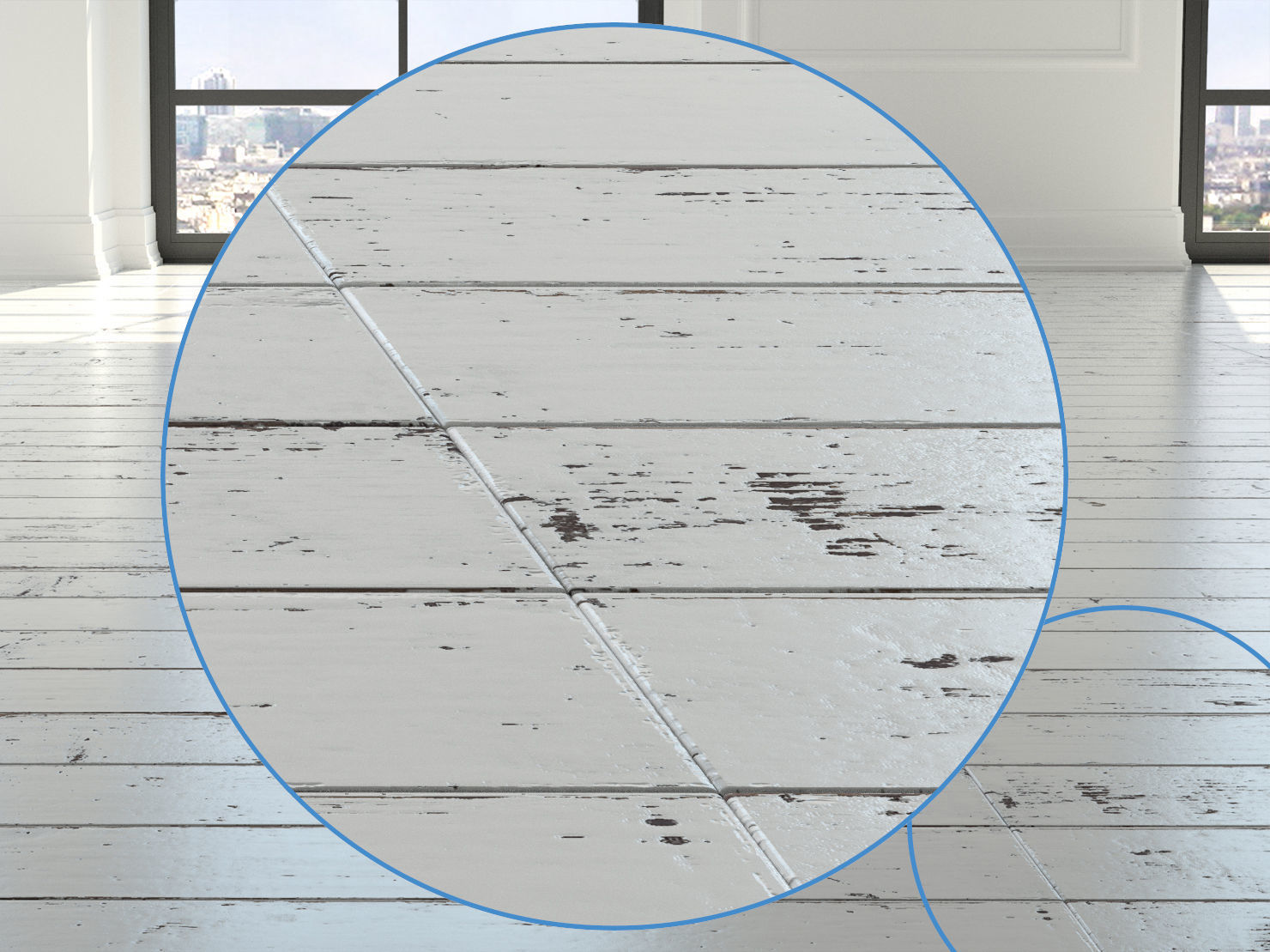 Parquet - White Painted  3D model_3