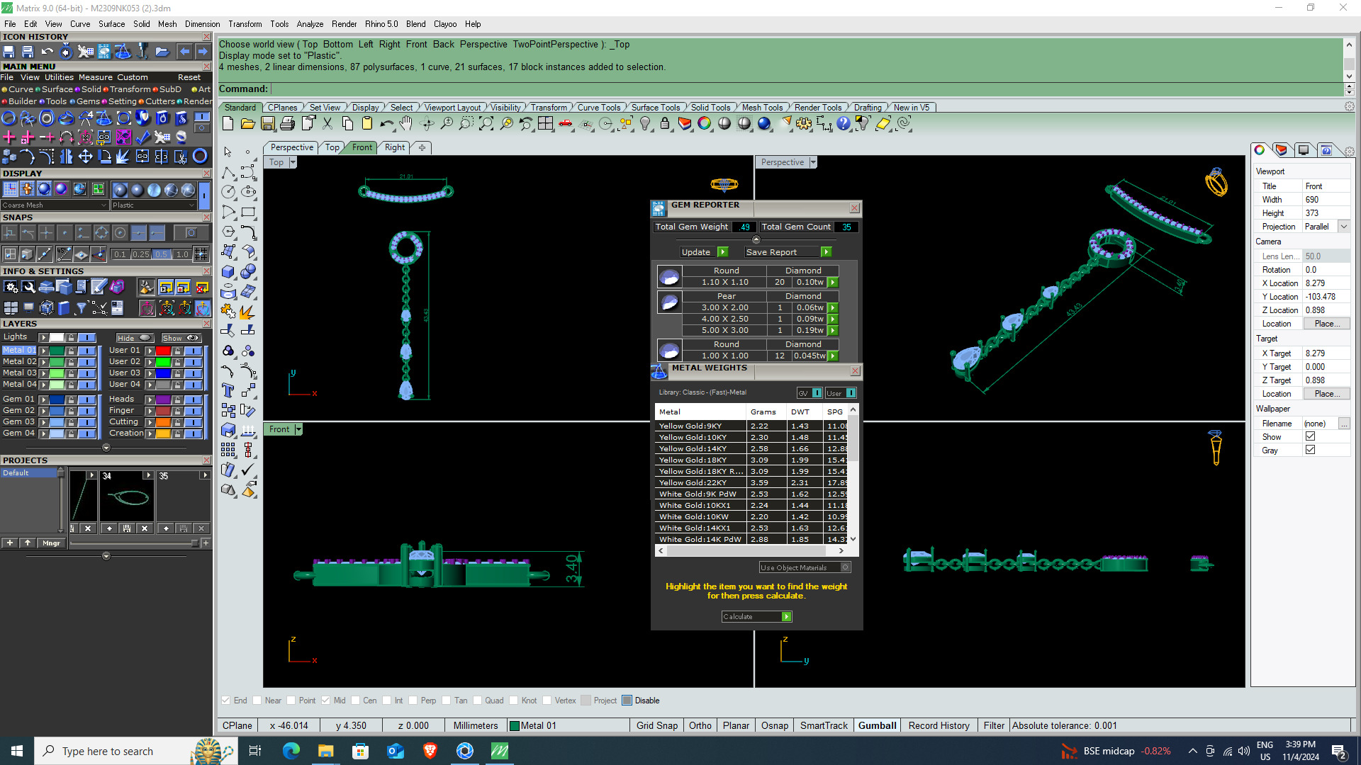 NECKLACE DIAMOND -CAD-049 3D model_12