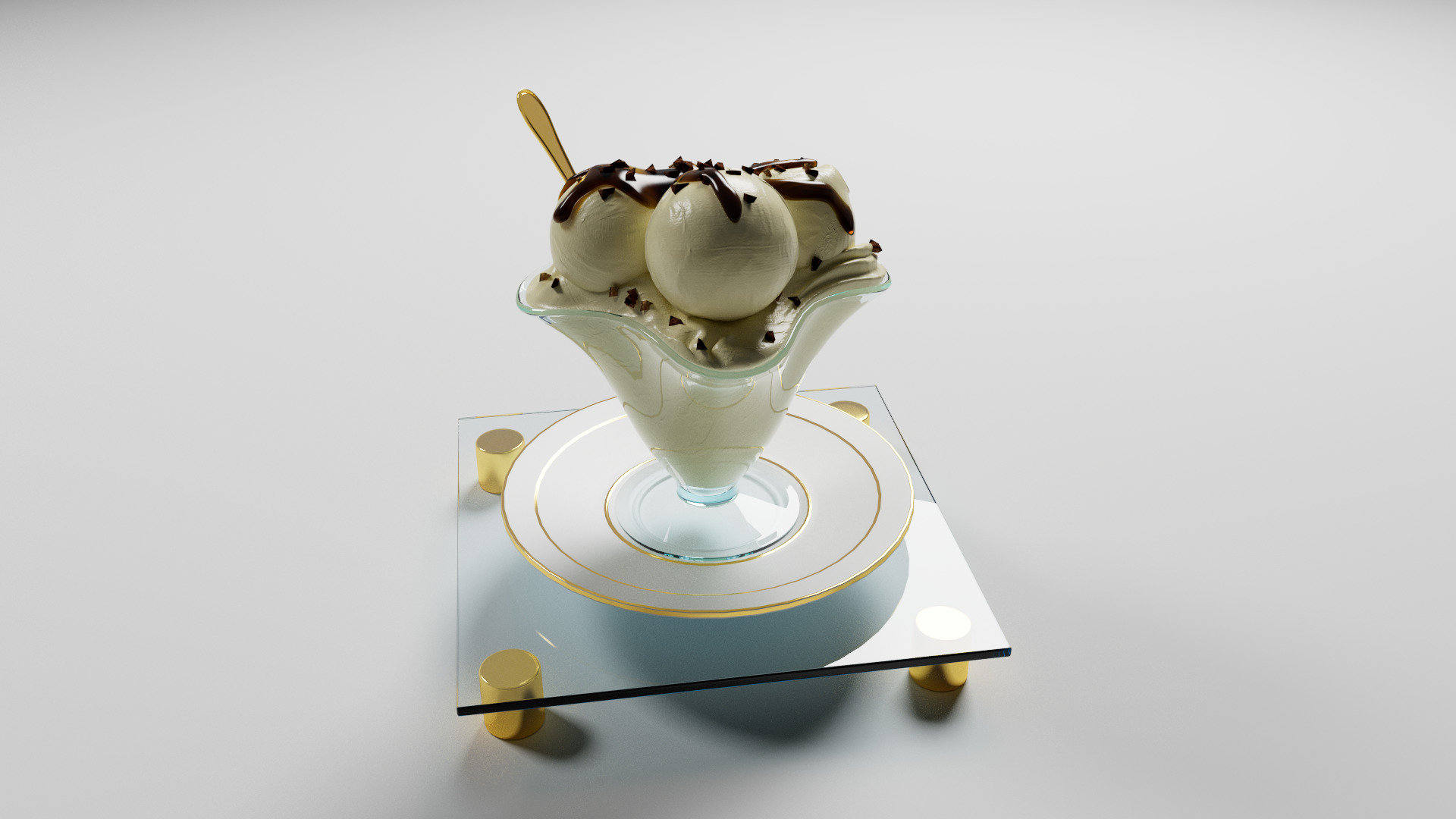Vanilla ice cream 3D model_7