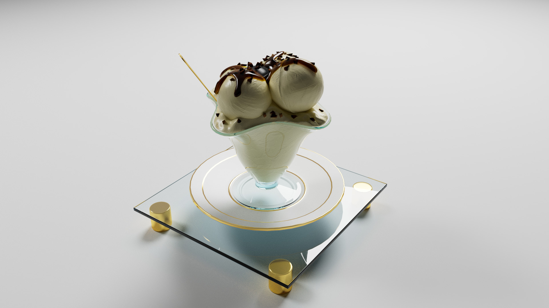 Vanilla ice cream 3D model_5